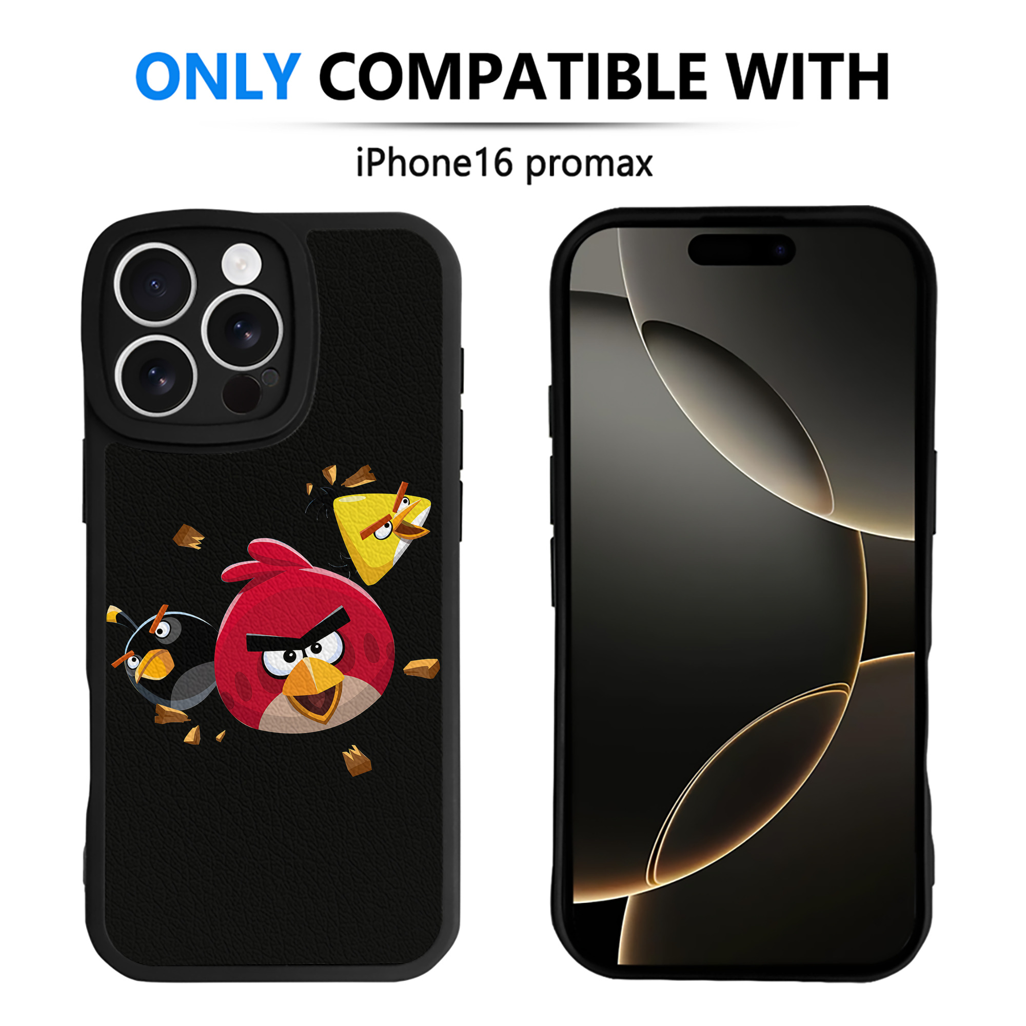 （画像用） Angry Birds アングリーバード 【iPhone 16シリーズ対応】シリコンスマホケース（レザー調） 材質：シリコン